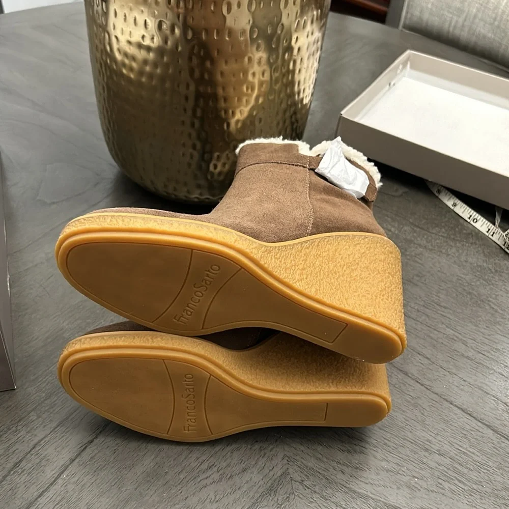 Franco Sarto Suede Wedge Ankle Boots - Ulayna - Picture 3 of 7